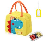 Aucuu Borsa Termica, Borsa per il Pranzo, per Bambini, Piccola Borse Termica per Viaggi, Mini Borse Frigo Pieghevole e Impermeabile Interno in Alluminio-(Dinosauri)