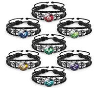 Aucuu Braccialetto Genshin Impact, Unisex, Luminoso con Occhio di Dio, per Cosplay, Fortunato con 7 Elementi di Ricambio - Fuoco, Ghiaccio, Vento, Erba, Roccia