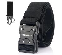 Aucuu Cintura Tattica Uomo, Cintura Militare,3,8cm*125cm Cintura Tattica in Stile Militare,Cintura Lavoro Uomo,Cintura Nylon con Fibbia in Metallo a Sgancio Rapido,per Lavoro Caccia Trekking Esercizi