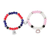 Aucuu Magnetico Braccialetti di Coppia, Braccialetti Dell'Amicizia per Coppie, Braccialetti Coppia con Pietre Naturali, Cuore d'Amore Braccialetti di Coppia, Regalo per Coppia San Valentino Halloween