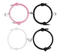 Aucuu Magnetico Braccialetti di Coppia, Regalo per Coppia, Braccialetti Coppia, Attrazione Reciproca Magnetica Braccialetti, Braccialetto Coordinato Intrecciato in Corda Fatta a Mano