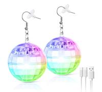 Aucuu Orecchini a Sfera da Discoteca, 1 Paio Disco Ball Orecchini, Discoteca Orecchini Pendenti, Accessori Discoteca per Anni '60 '70 Festa, Orecchini Pendenti Donne Ragazze