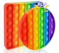 Audasi 2 pezzi Push and Pop Bubble Silicone Sensoriale Fidget Giocattolo - Antistress per bambini e adulti - Ansia Autismo Relief