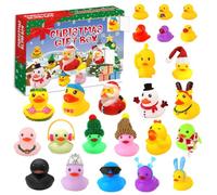 Audasi 24 Calendario Avvento Paperelle 2025, Calendario Dell'avvento Natalizio Anatre di Gomma Calendario di Natale Carino Bagno Anatre di Gomma per Feste di Bambini Regalo di Compleanno