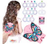Audasi farfalla Hair Bedazzler Kit, Diamond Hair Machine, Strumento Acconciature Styling Glam Bling,Kit per Lo Styling dei Diamanti,Accessori Strass per Capelli Bambina,Brillantini per Glitter Capelli
