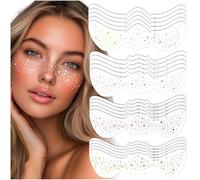 Audasi Glitter Lentiggini Tatuaggio Viso, 20 Pcs Tatouage Temporaire Du Visage Taches De Rousseur Or Pour Le Visage Autocollants Pailletés Imperméables Autocollants De Tatouage Longue Durée Tattoo