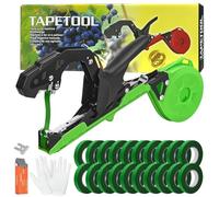Audasi Legatrice per Piante Legatrice per Vigneto Reggiatrice da Giardino Strumento a Nastro Manuale con 20 Rotoli di Nastro Verde per Albero Fiori Verdura Vigneto