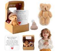 Audasi Pocket Hug Positive Mini Orsacchiotto, Mini Orsetto ispiratore Tedesco Carta Fluffie Stuffies Orsetto Bambola Pensa Presto Buono Piccola Borsa Abbraccio Portachiavi Decorazione Regalo Positivo