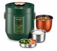 Audecook Cuociriso Elettrico Low Sugar 1.2L Mini Rice Cooker con Vaporiera per 1-2 Persone Multicooker 7 Funzioni con Timer e Mantenimento in Caldo Compatto per Riso Porridge e Cottura a Vapore