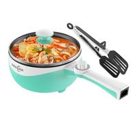 Audecook Electric Pot, padella elettrica Travel Portable Pot, Mini Electric Skillet for Dorm Non-Stick Coating, Hot Pot Electric Perfect for Ramen/Steak/Egg/Fry/Soup/Oatmeal(Verde)
