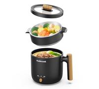 Audecook - Olla calda elettrica con vapore e padella antiaderente multifunzionale per friggere/stufare/cuocere a vapore, ideale per ramen