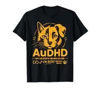 AuDHD Autismo e ADHD Cat Dog Entrambi Divertenti Maglietta