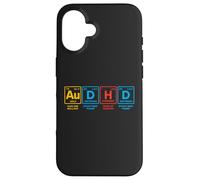 AuDHD Tavola Periodica Autismo + ADHD per Nerd Distressed Custodia per iPhone 16