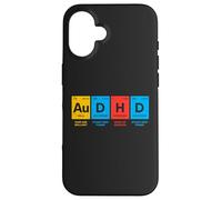 AuDHD Tavola Periodica Autismo + ADHD per Nerd Distressed Custodia per iPhone 16