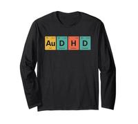 AuDHD Tavola Periodica Autismo+ADHD per Nerd Retro Maglia a Manica