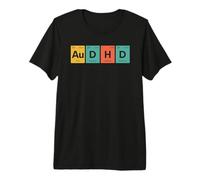 AuDHD Tavola Periodica Autismo+ADHD per Nerd Retro Maglietta Premium