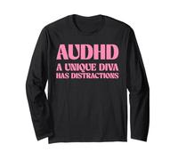 AuDHD Una Diva Unica Ha Distrazioni Divertente Maglia a Manica