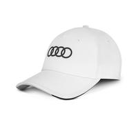 Audi 3132402610 - Berretto da Baseball con Anelli, con Logo, Colore: Bianco, Bianco, Taglia Unica