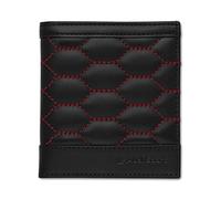 Audi 3152201300 - Mini portafoglio in pelle da uomo, protezione RFID, nero/rosso