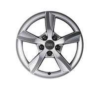 Audi 8 V5 071 496 8Z8 Inverno in Alluminio per Ruota in Lega, a 5 Raggi, rotore, 6,5 J x 16 cm, Colore: Argento