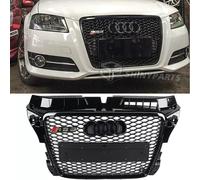 audi a3 s3 8p 2008-2012 rs style front grille black honeycomb polished