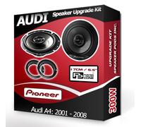 Audi A4 Casse Portiera Anteriore Pioneer Altoparlante Auto Kit + Anelli Pods