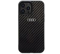 Audi AU-TPUPCIP14P-R8/D2-BK - Custodia rigida in fibra di carbonio per iPhone 14 Pro 6.1", colore: Nero