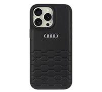 Audi AU-TPUPCIP16PM-GT/D2-BK - Custodia in similpelle per iPhone 16 Pro Max 6.9", colore: Nero