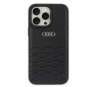 Audi AU-TPUPCIP16PM-GT/D2-BK - Custodia in similpelle per iPhone 16 Pro Max 6.9", colore: Nero