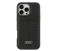 Audi AU-TPUPCMIP16PM-GT/D3-BK - Custodia in similpelle per iPhone 16 Pro Max 6.9", colore: Nero