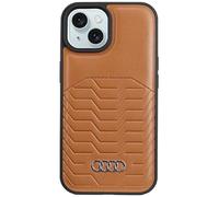 Audi AUTPUPCMIP15MGT/D3BN Custodia in Pelle Sintetica per iPhone 15 Plus/14 Plus, 6,7, Colore: Marrone