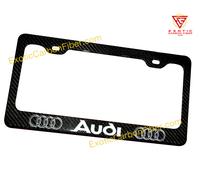 Audi Bianco Testo e Bianco Anelli Carbonio Fibra Targa Cornice 2x2 Gloss