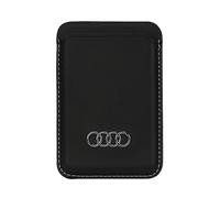 Audi AU-MSCH-Q3/D1-BK Portafoglio in ecopelle con slot per carte di credito, nero, moderno, minimalista