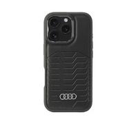 Audi AU-TPUPCMIP16PM-GT/D3-BK - Custodia in similpelle per iPhone 16 Pro Max 6.9", colore: Nero