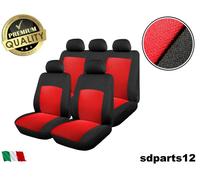 Audi Ford Renault Coprisedili Rosso-Nero Copri Sedili Fodere Set Completo
