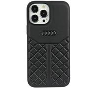 Audi Genuine AU-TPUPCIP13P-Q8/D1-BK - Custodia rigida in pelle per iPhone 13 Pro / 13 6.1", colore: Nero