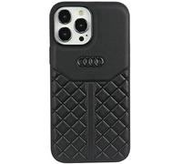Audi Genuine AU-TPUPCIP13PM-Q8/D1-BK - Custodia rigida in pelle per iPhone 13 Pro Max 6,7", colore: Nero