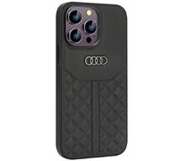 Audi Genuine AU-TPUPCIP14PM-Q8/D1-BK - Custodia rigida in pelle per iPhone 14 Pro Max 6,7", colore: Nero