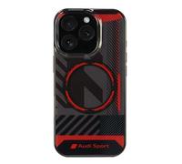 Audi IML AUS-IMLMIP16P-RSQ/D2-BK - Custodia sportiva per iPhone 16 Pro 6.3", colore: Nero