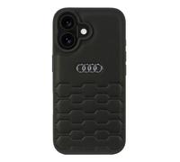 Audi AU-TPUPCIP16-GT/D2-BK - Custodia in similpelle per iPhone 16 6.1", colore: Nero