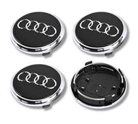 Audi Lega Calotta Centrale Ruota Mozzo x4 Nero Argento 69mm Molti Modelli
