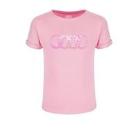 Audi - Maglietta da Ragazza, in Cotone e Elastan, con Scollo Largo, Motivo Paillettes, per Bambini, Taglia 146/152