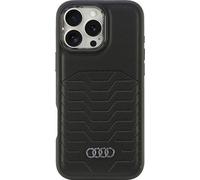 Audi AU-TPUPCMIP16PM-GT/D3-BK - Custodia in similpelle per iPhone 16 Pro Max 6.9", colore: Nero