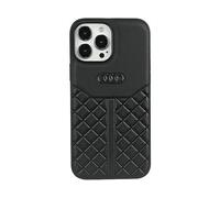 Audi Genuine AU-TPUPCIP13P-Q8/D1-BK - Custodia rigida in pelle per iPhone 13 Pro / 13 6.1", colore: Nero