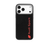 Custodia IPHONE 17 Pro Max Fibra Carbonio Audi R8 Magsafe Nero Rosso Logo
