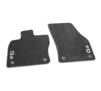 Audi Tappetini in Velours Premium, Compatibile con Q2 dal 2017, Set di 2 Tappetini Anteriori, Nero/Grigio Acciaio, Antiscivolo, Montaggio Originale