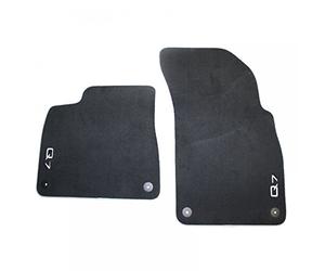 Audi Tappetini Premium in Velours, Compatibile con Q7 SQ7 (4M) dal 2016-2017, Set da 2 Pezzi, Nero con Logo Q7, Anteriori