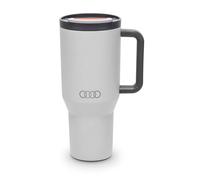 Audi - Tazza termica con cannuccia, grigio chiaro