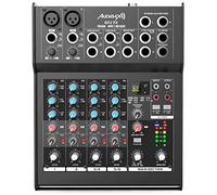 Audibax 802 FX - Console di Missaggio Audio - Mixer Audio a 6 Canali - Effetti DSP con 79 Programmi - 2 Ingressi Jack Stereo - Equalizzatore a 3 Bande - Alimentazione Phantom 48 V