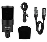 Audibax AT2020 - Microfono a Condensatore da Studio - Include Cavo XLR, Clip di Montaggio e Parabrezza - Risposta in Frequenza 50 Hz/20 KHz - Microfono Professionale con Schema Polare Cardioide